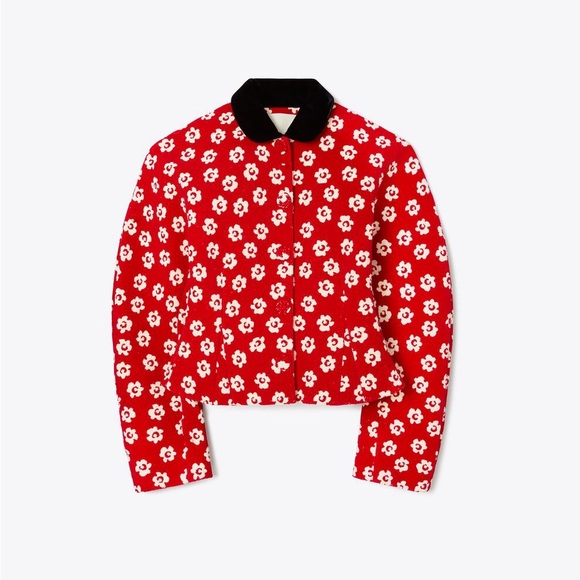 New Tory Burch Flower Stencil Bouclé Jacket - Picture 3 of 15